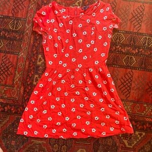 GAP Red Floral 90s Style Mini Dress